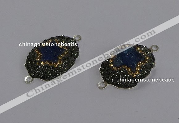 NGC1390 18*25mm freeform druzy agate connectors wholesale