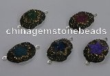 NGC1392 18*25mm freeform druzy agate connectors wholesale