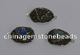 NGC1398 18*25mm freeform druzy agate connectors wholesale