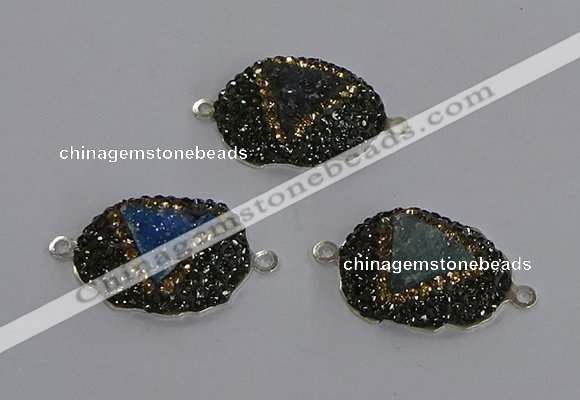 NGC1398 18*25mm freeform druzy agate connectors wholesale