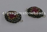 NGC1406 18*25mm freeform druzy agate connectors wholesale