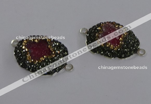 NGC1406 18*25mm freeform druzy agate connectors wholesale