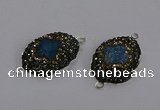 NGC1408 18*25mm freeform druzy agate connectors wholesale