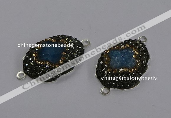 NGC1408 18*25mm freeform druzy agate connectors wholesale