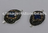 NGC1410 18*25mm freeform druzy agate connectors wholesale