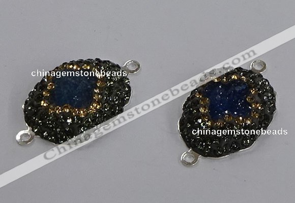 NGC1410 18*25mm freeform druzy agate connectors wholesale