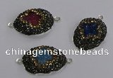 NGC1412 18*25mm freeform druzy agate connectors wholesale