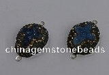 NGC1418 18*25mm freeform druzy agate connectors wholesale