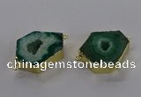 NGC1429 18*25mm - 25*35mm hexagon druzy agate connectors