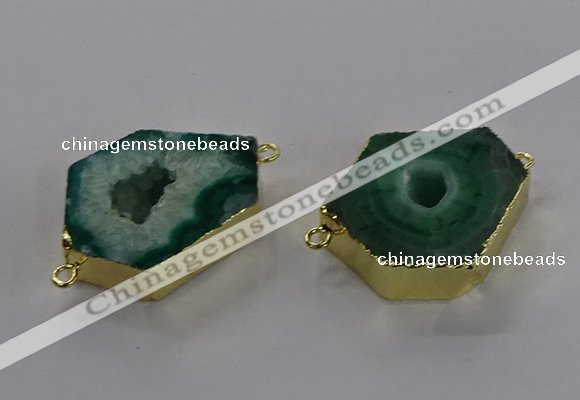 NGC1429 18*25mm - 25*35mm hexagon druzy agate connectors