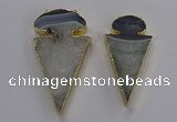 NGC1439 35*60mm - 40*75mm arrowhead agate gemstone connectors