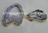 NGC144 40*50mm - 55*70mm freeform plated druzy agate connectors