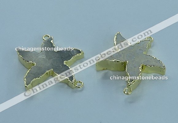 NGC1444 28mm - 30mm starfish fossil coral connectors wholesale