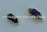 NGC1453 10*24mm - 14*35mm hexagon amethyst connectors wholesale