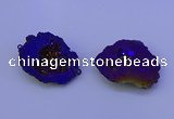 NGC1477 28*35mm - 40*45mm freeform plated druzy agate connectors