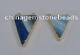 NGC1484 25*30mm - 28*35mm triangle agate gemstone connectors