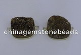 NGC1501 25*25mm square druzy quartz gemstone connectors wholesale