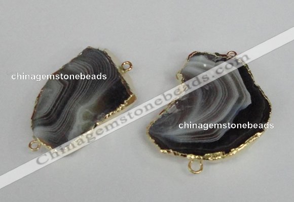 NGC151 25*40mm - 35*50mm freeform botswana agate connectors