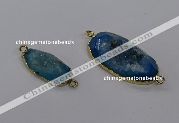 NGC1517 10*25mm - 15*30mm freeform druzy agate connectors