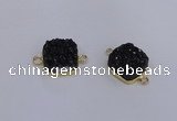 NGC1544 15*15mm square druzy quartz gemstone connectors wholesale