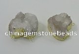 NGC1562 30*30mm - 35*35mm freeform druzy quartz connectors