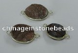 NGC157 15mm - 25mm freeform plated druzy agate connectors