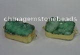 NGC1588 18*25mm - 18*28mm rectangle druzy quartz connectors wholesale