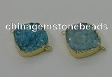 NGC1597 20mm - 22mm diamond druzy quartz connectors wholesale