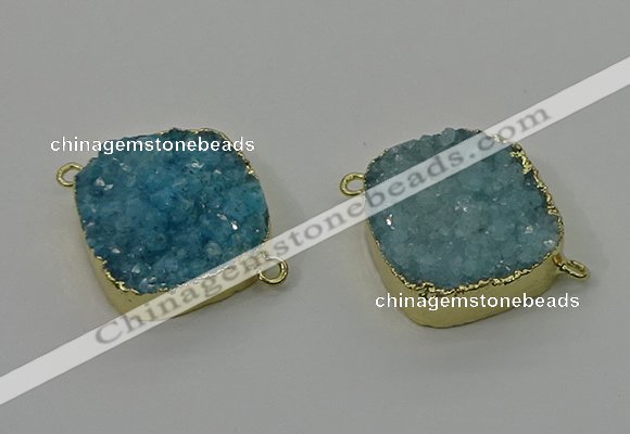 NGC1597 20mm - 22mm diamond druzy quartz connectors wholesale