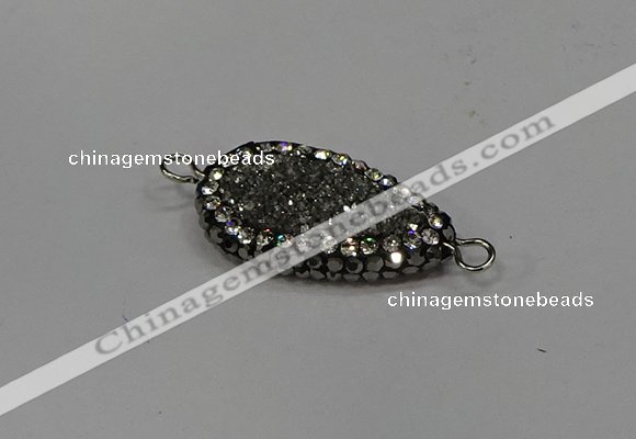 NGC1608 14*23mm flat teardrop plated quartz connectors wholesale