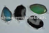 NGC161 30*40mm - 40*50mm freeform druzy agate connectors