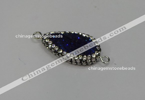 NGC1612 14*23mm flat teardrop plated quartz connectors wholesale