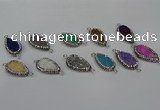 NGC1615 14*23mm flat teardrop plated quartz connectors wholesale