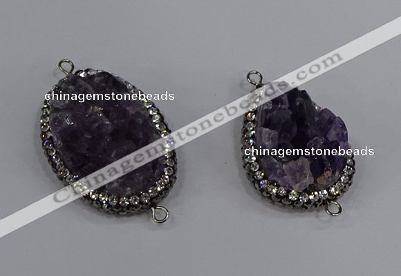 NGC1618 20*30mm - 25*35mm freeform amethyst connectors wholesale