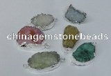 NGC168 20*30mm - 25*35mm freeform plated druzy agate connectors