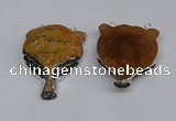 NGC1701 40*55mm - 45*60mm Fox-head agate gemstone connectors