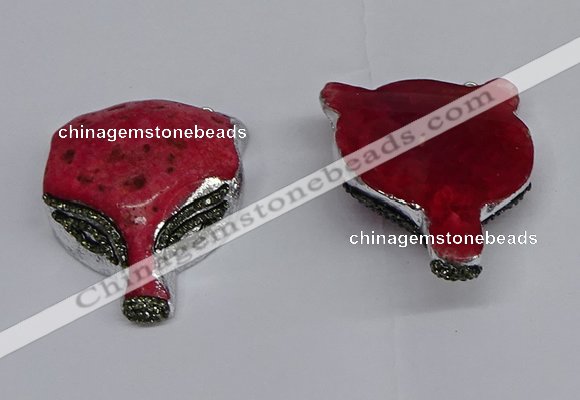 NGC1703 40*55mm - 45*60mm Fox-head agate gemstone connectors