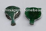 NGC1705 40*55mm - 45*60mm Fox-head agate gemstone connectors