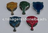 NGC1707 40*55mm - 45*60mm Fox-head agate gemstone connectors