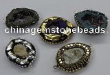 NGC1725 25*35mm - 30*40mm freeform druzy agate connectors