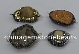 NGC1727 18*25mm - 30*35mm freeform druzy agate connectors