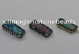 NGC1731 12*25mm - 12*30mm rectangle druzy agate connectors