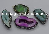 NGC1737 25*40mm - 35*55mm freeform druzy agate connectors