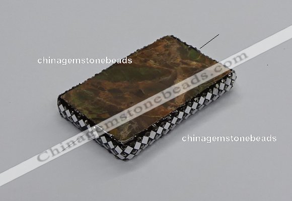 NGC1765 40*60mm rectangle ocean agate connectors wholesale