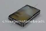 NGC1775 35*55mm - 40*60mm rectangle agate connectors wholesale