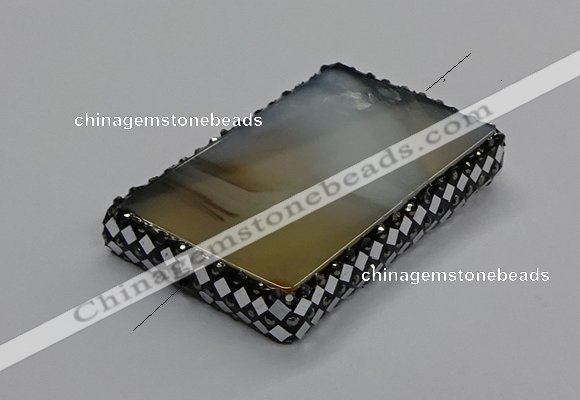 NGC1775 35*55mm - 40*60mm rectangle agate connectors wholesale