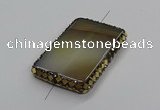 NGC1776 35*55mm - 40*60mm rectangle agate connectors wholesale