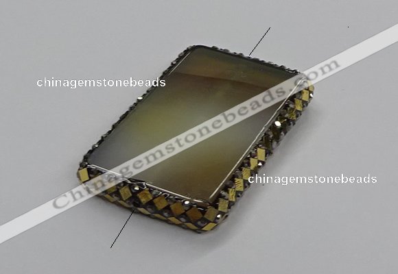 NGC1776 35*55mm - 40*60mm rectangle agate connectors wholesale