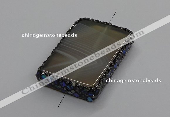 NGC1777 35*55mm - 40*60mm rectangle agate connectors wholesale