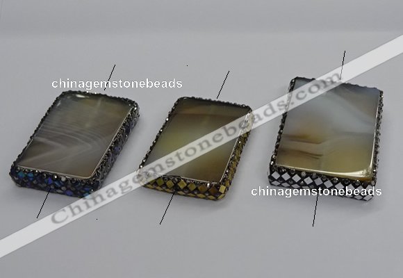 NGC1778 35*55mm - 40*60mm rectangle agate connectors wholesale